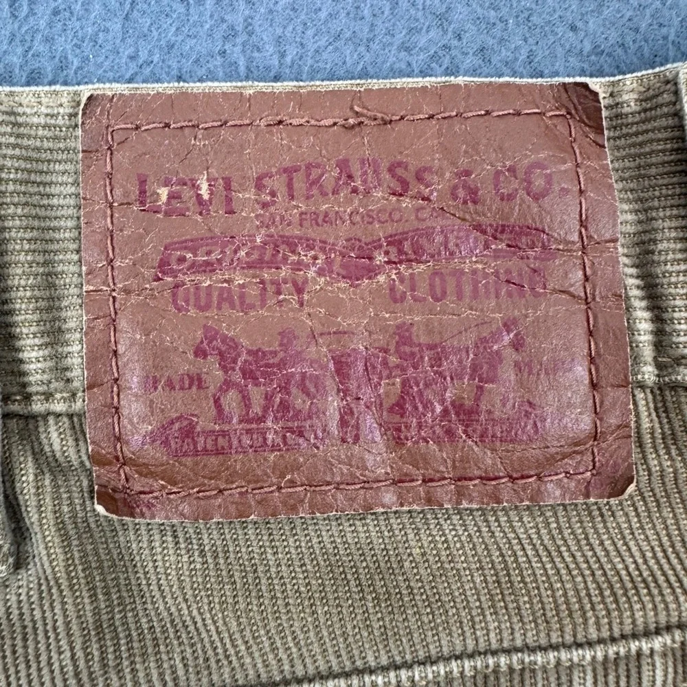 Levis 549 Low Loose Corduroy Pants Mens 42x27 Tan Khaki Baggy Vintage 20549-0003